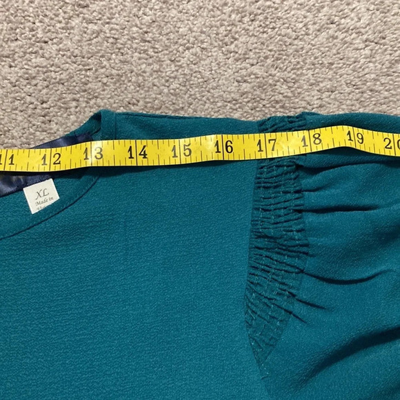 Blue Rain Green Blouse XL - Picture 12 of 15